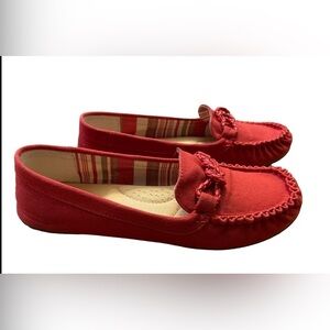 DexFlex Comfort Women’s shoes size 8 red slip on mules